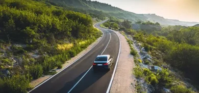 car driving on a road
