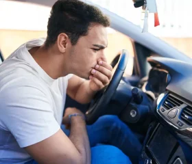 Burning smell during braking in the car - brake repair service at Jerry Zister's auto shop in Kitchener