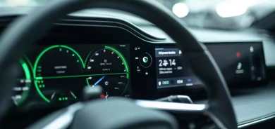 mileage dashboard car - close up